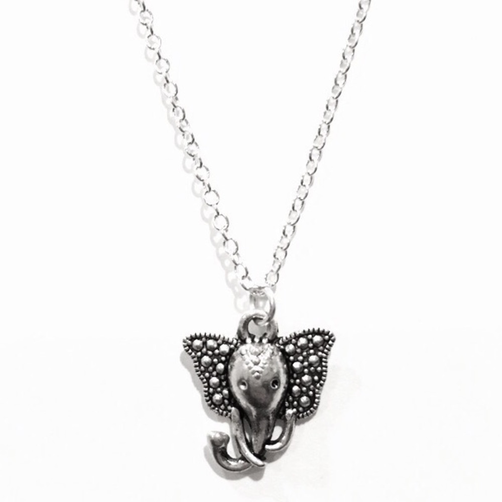 Silver Elephant Necklace 18” Sterling Chain